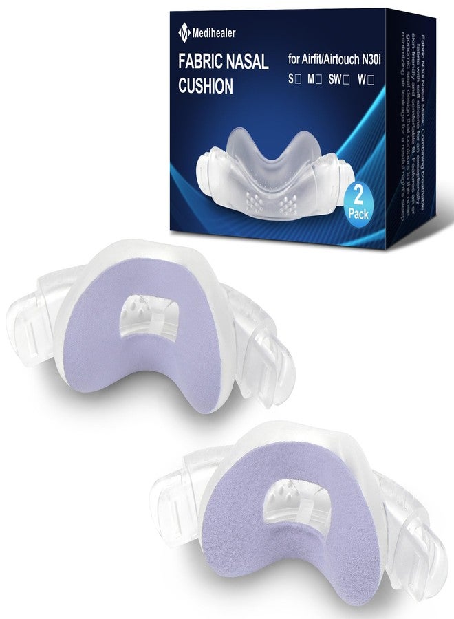 Medihealer 2 PCS N30i Nasal Cushion for AirTouch N30i (M),1 pc Soft Fabric Nasal Cushion& 1 pc Velvet-Lined CPAP Nasal Cushion for AirTouch N30i,Soft Fabric for All Seasons, Velvet-Lined for Fall/Winter(Purple) - Image 1